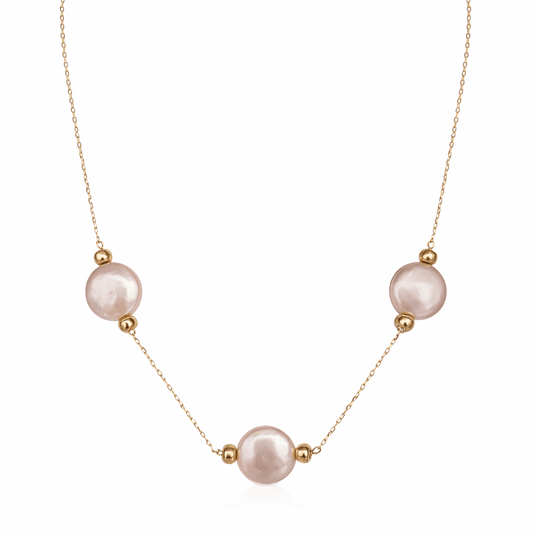 Cultured Pearl Necklace in 9K Yellow Gold by Mimuka Jewels - MIMUKA