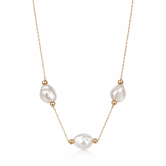 Cultured Pearls Yellow Gold Necklace - MIMUKA