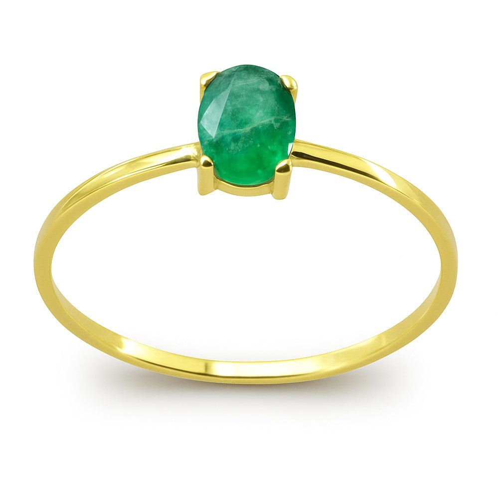Natural Emerald 18K Gold Ring - MIMUKA
