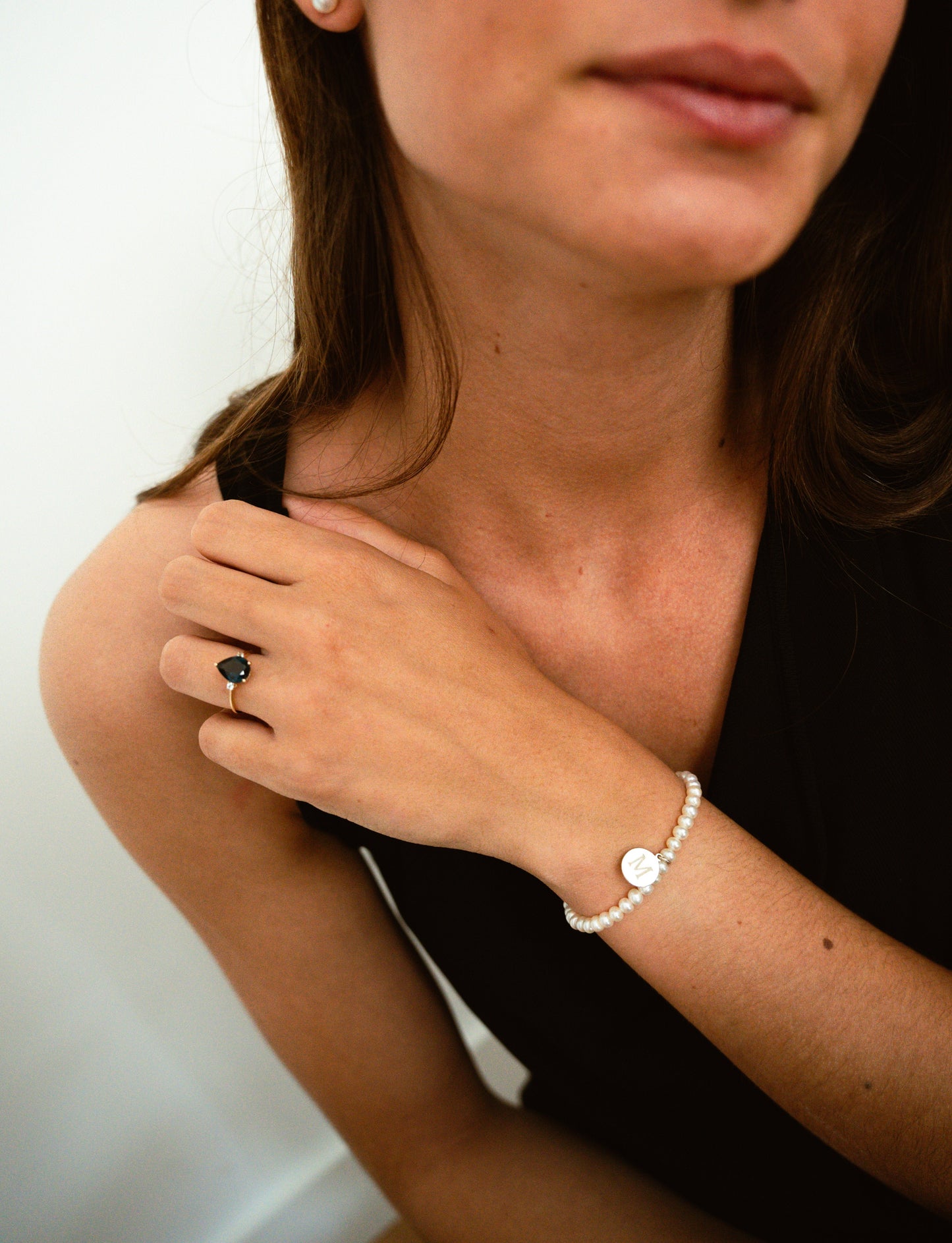 Pulsera Perlas Cultivadas Personalizada Inicial Letra - MIMUKA