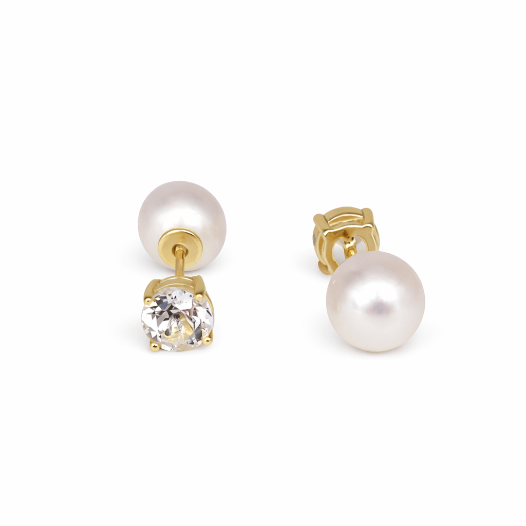 Reversible Elegance – Two Looks, One Timeless Pair - Cultured Pearl earrings stud - MIMUKA