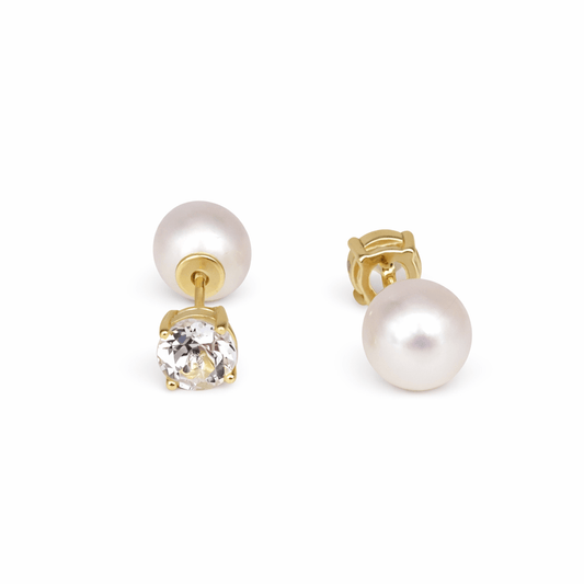 Reversible Elegance – Two Looks, One Timeless Pair - Cultured Pearl earrings stud - MIMUKA