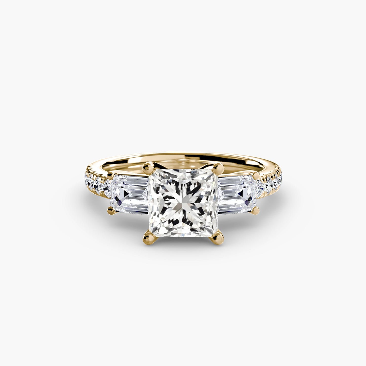 Three - Stone Ring with Pavé Band 4 - MIMUKA