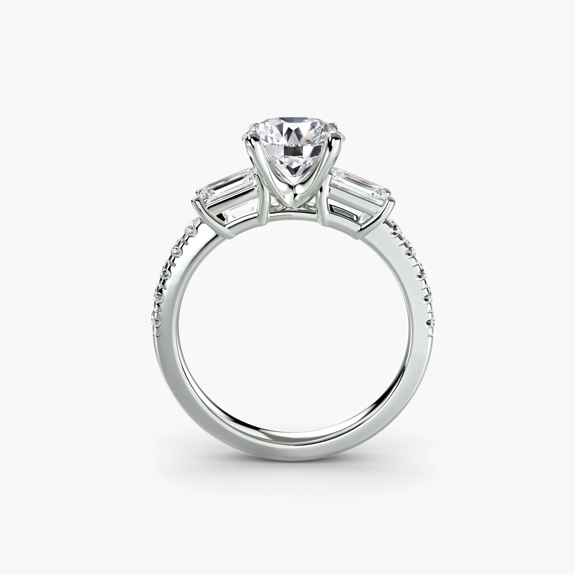 Three - Stone Ring with Pavé Band 4 - MIMUKA