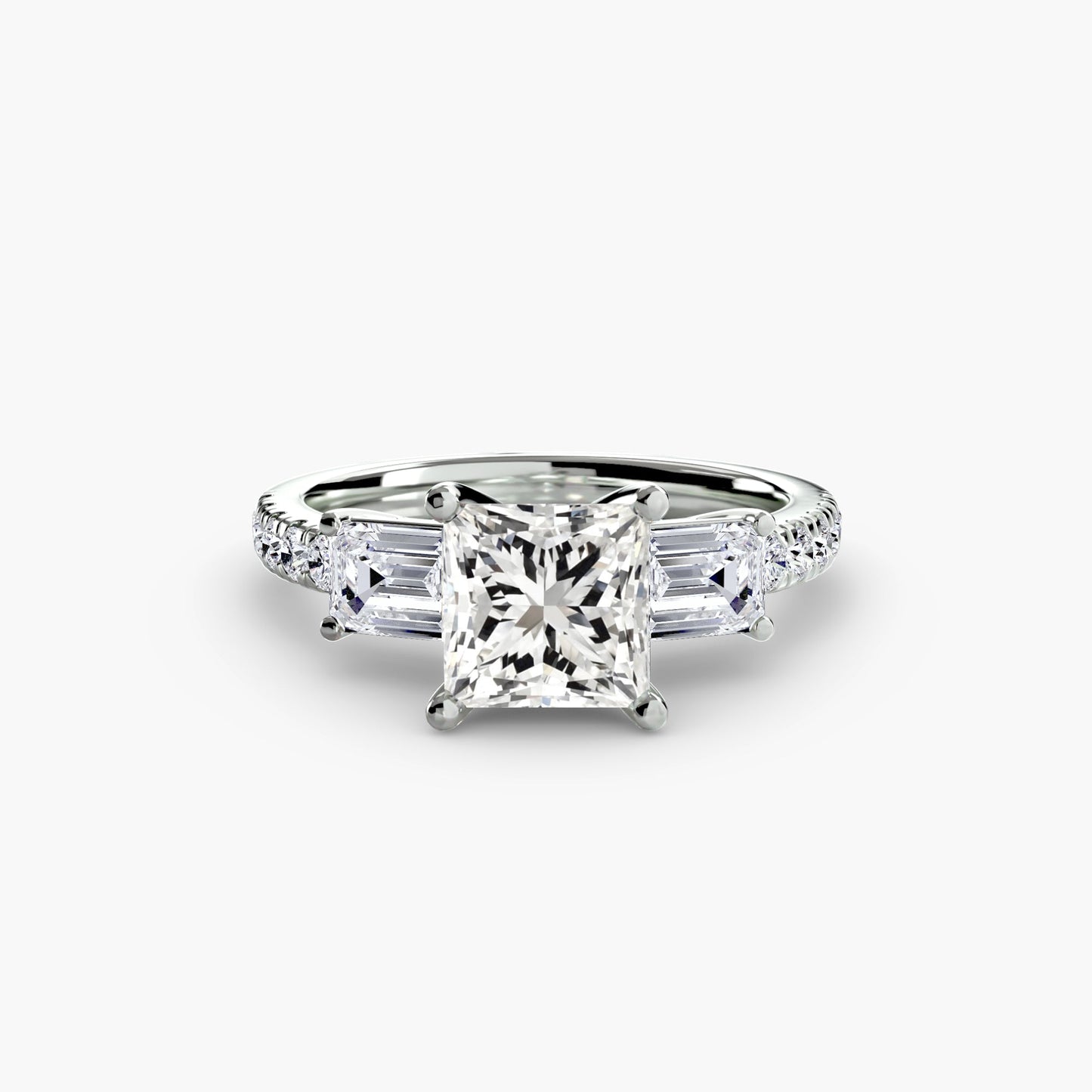 Three - Stone Ring with Pavé Band 4 - MIMUKA