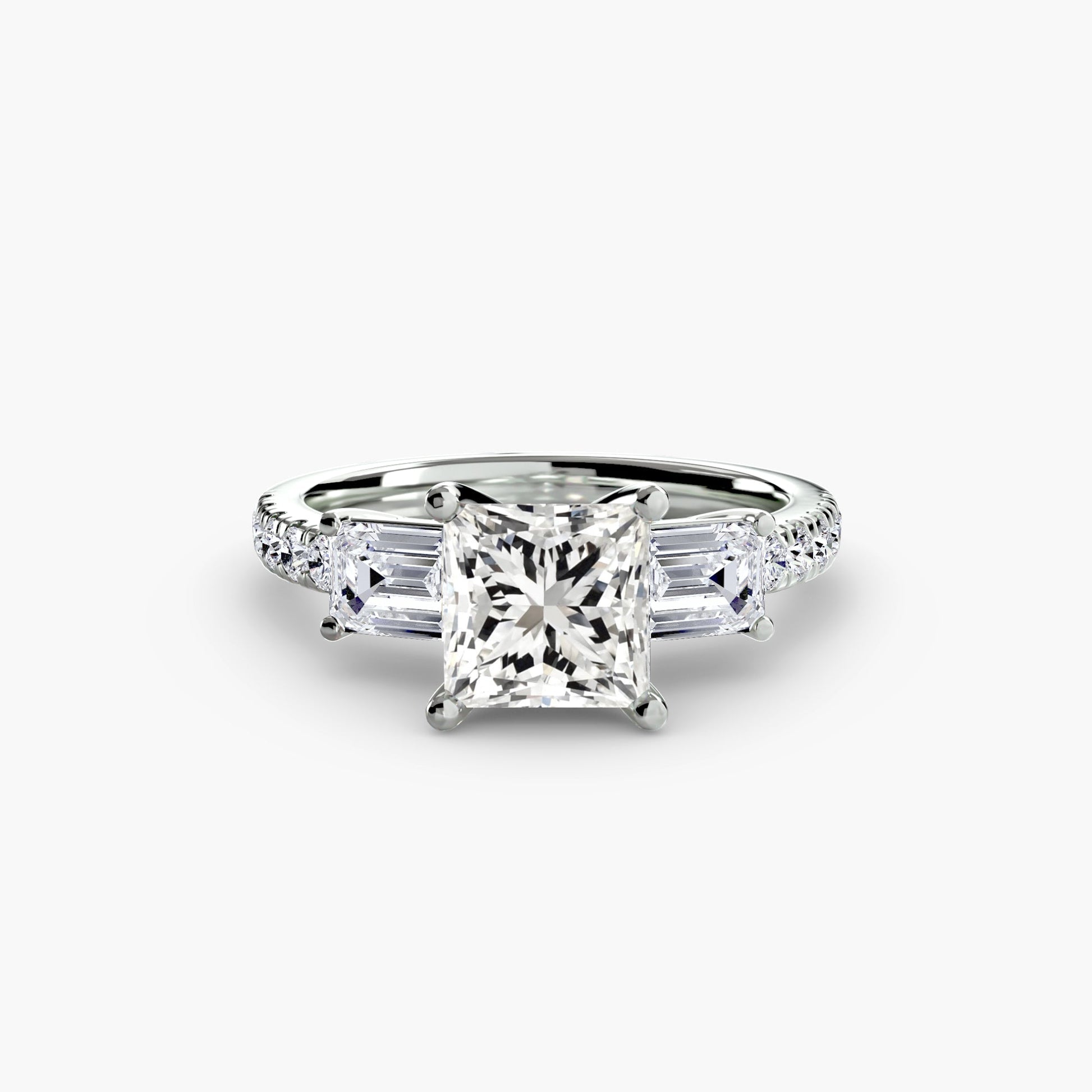 Three - Stone Ring with Pavé Band 4 - MIMUKA