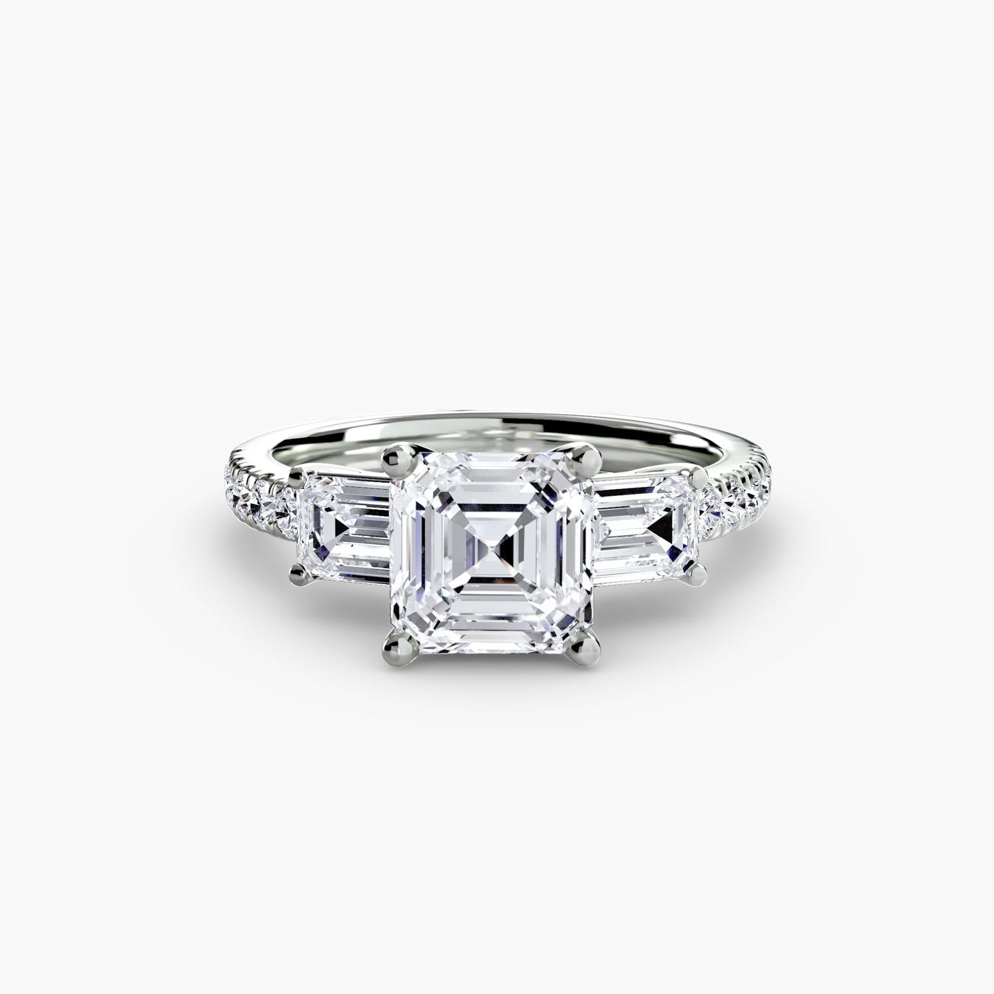 Three - Stone Ring with Pavé Band 4 - MIMUKA