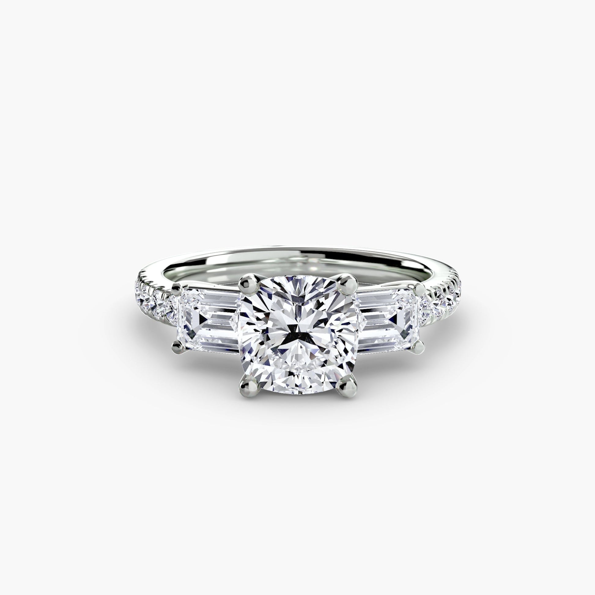 Three - Stone Ring with Pavé Band 4 - MIMUKA