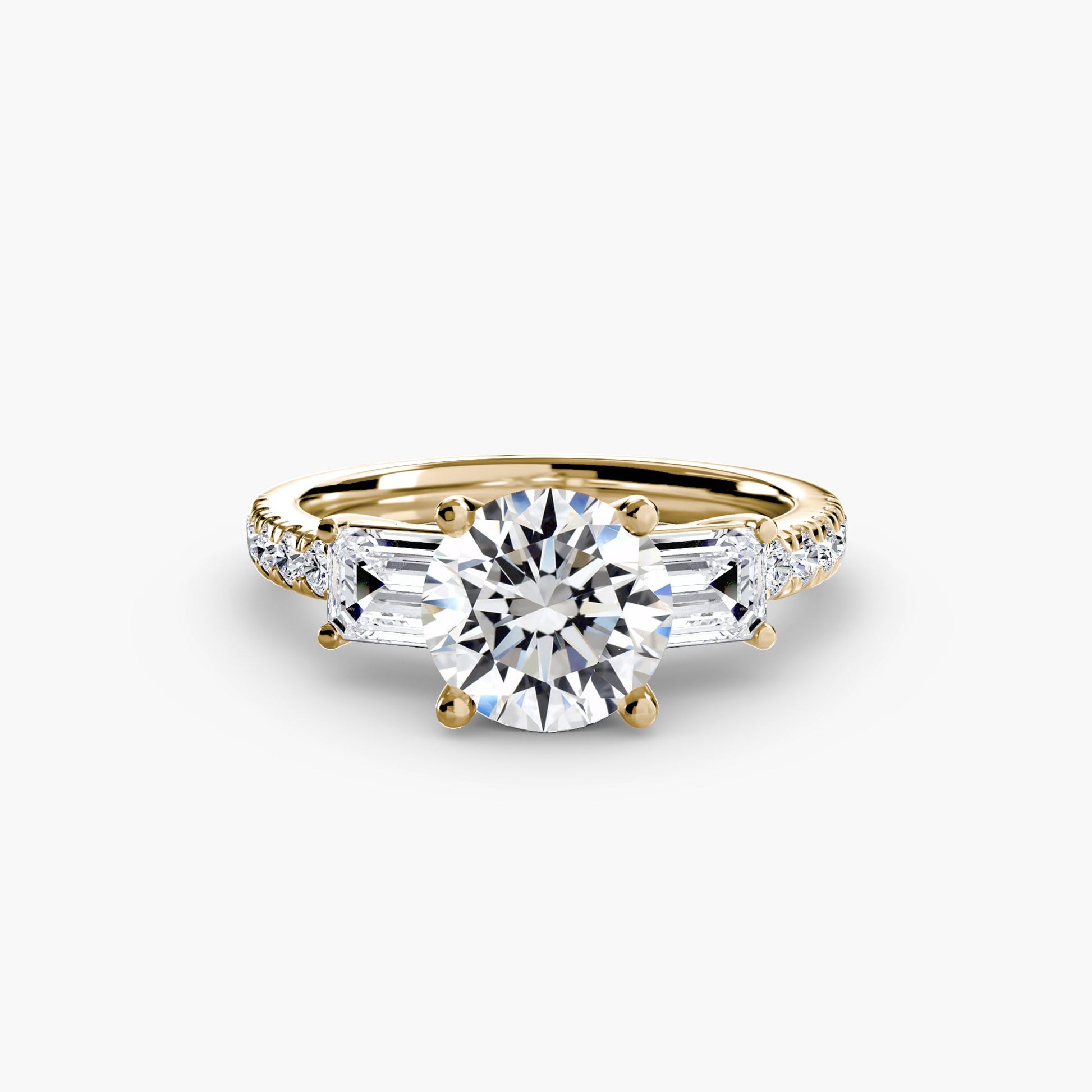 Three - Stone Ring with Pavé Band 4 - MIMUKA