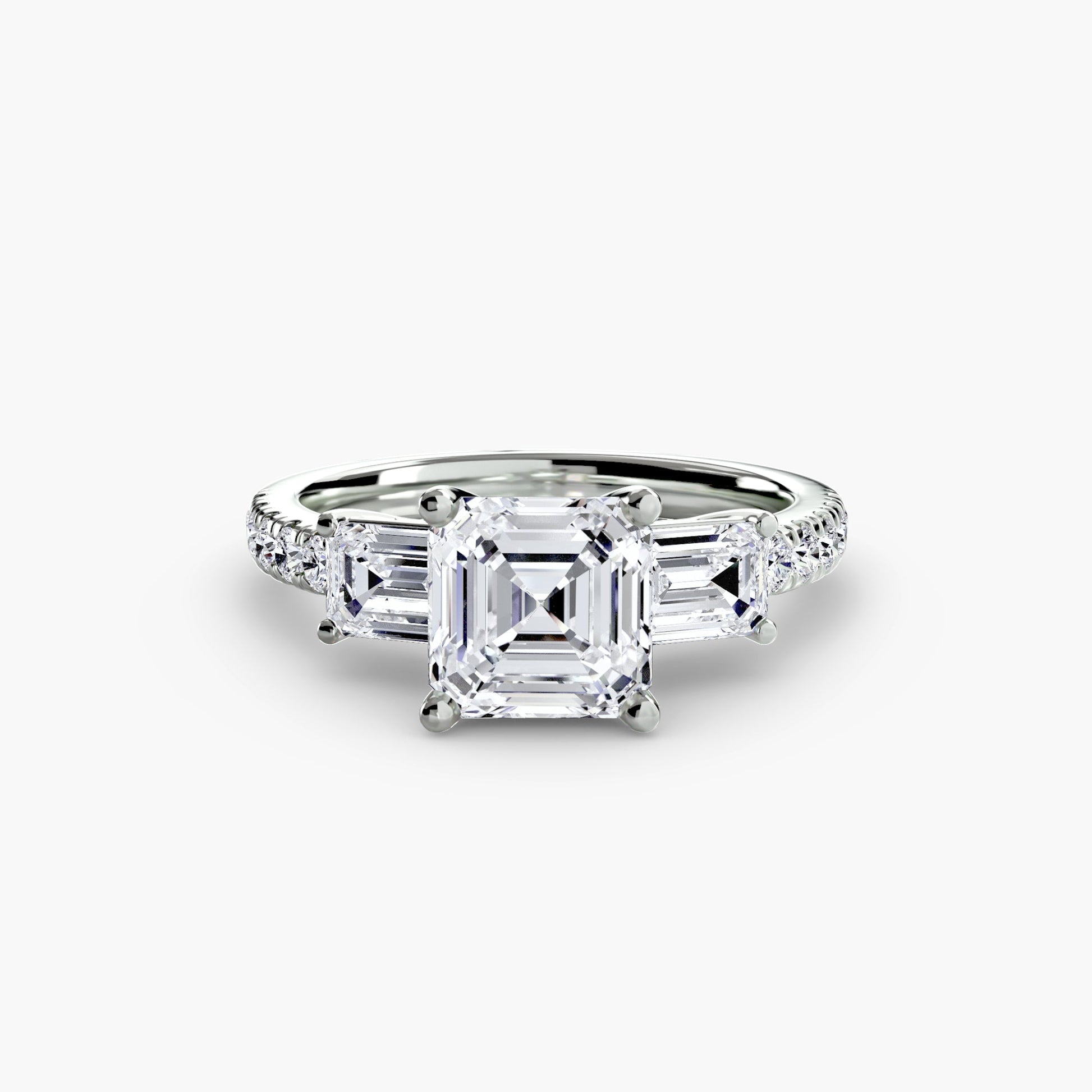 Three - Stone Ring with Pavé Band 4 - MIMUKA