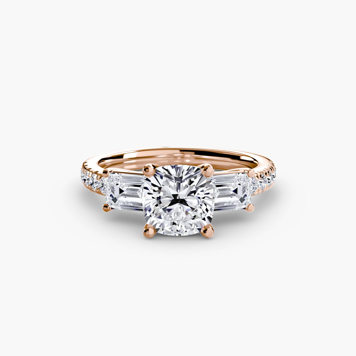 Three - Stone Ring with Pavé Band 4 - MIMUKA